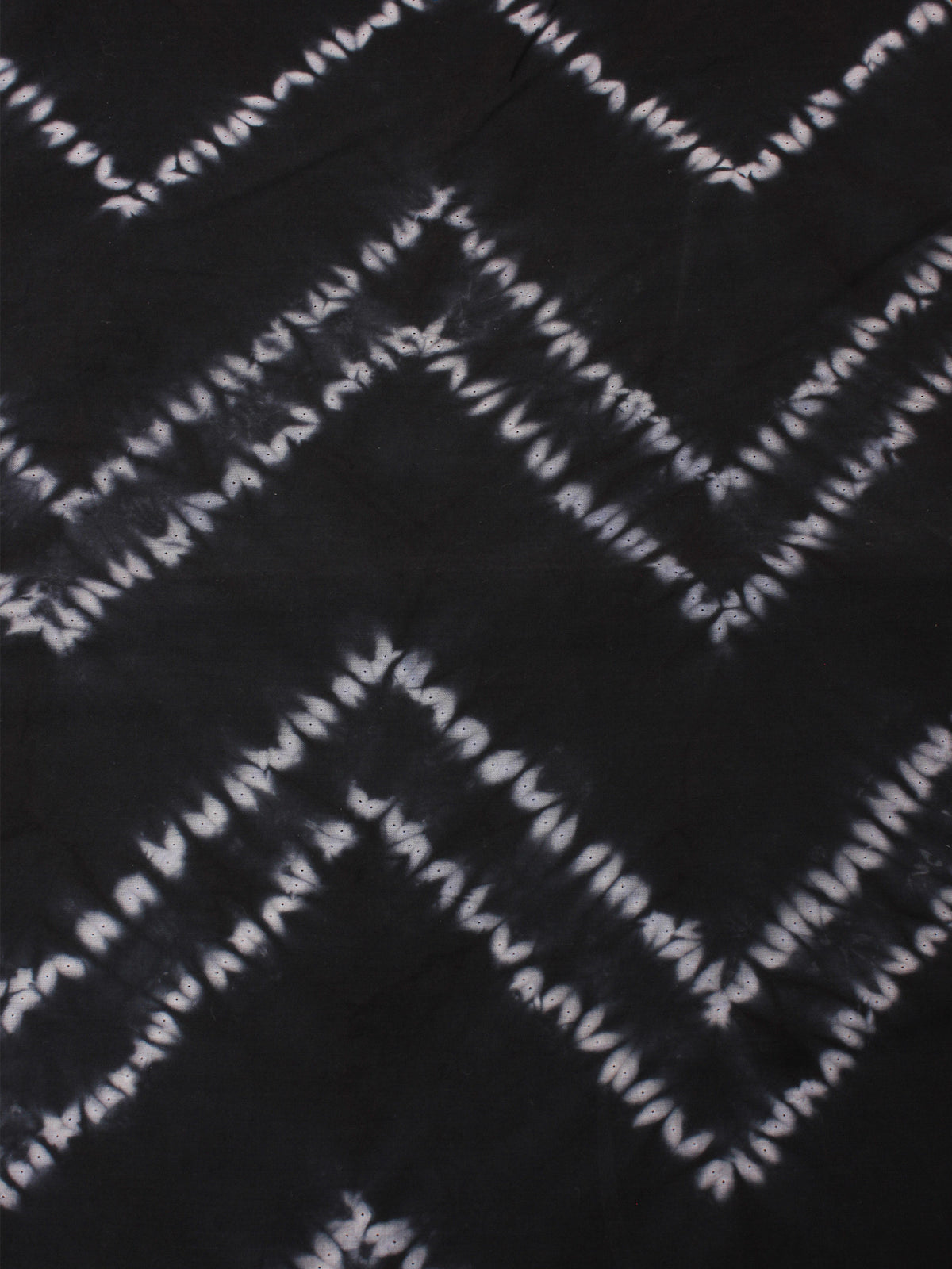 Black White Hand Shibori Dyed Cotton Fabric Per Meter - F0916285