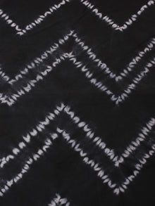 Black White Hand Shibori Dyed Cotton Fabric Per Meter - F0916285