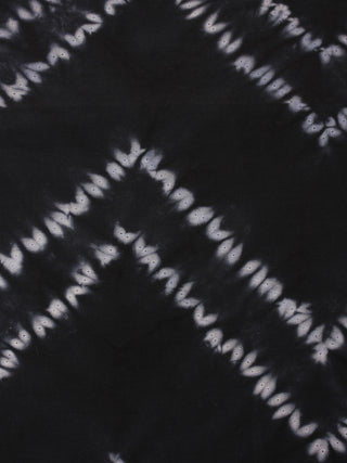 Black White Hand Shibori Dyed Cotton Fabric Per Meter - F0916285