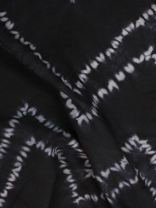 Black White Hand Shibori Dyed Cotton Fabric Per Meter - F0916285