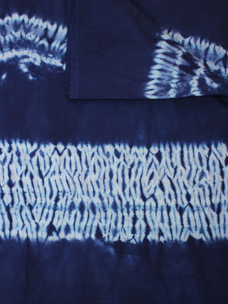 Indigo Ivory Hand Shibori Dyed Cotton Fabric Per Meter - F0916272
