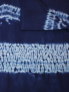 Indigo Ivory Hand Shibori Dyed Cotton Fabric Per Meter - F0916272