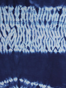 Indigo Ivory Hand Shibori Dyed Cotton Fabric Per Meter - F0916272