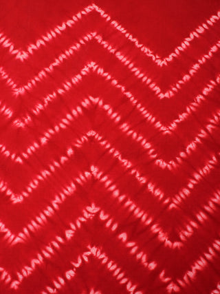 Red White Hand Shibori Dyed Cotton Fabric Per Meter - F0916276