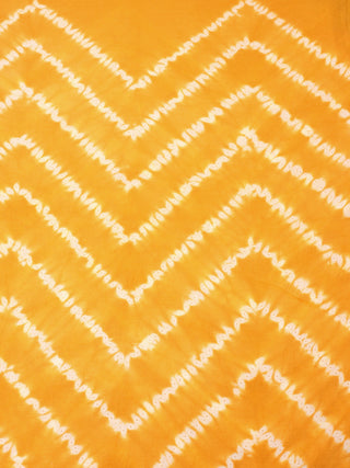 Yellow White Hand Shibori Dyed Cotton Fabric Per Meter - F0916277