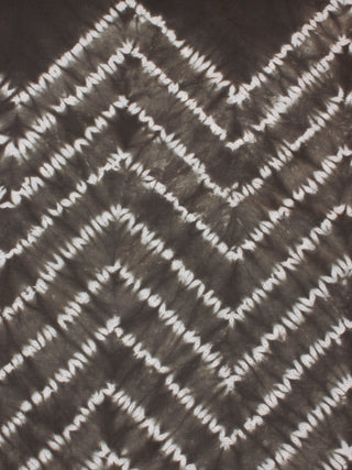 Black Ivory Hand Shibori Dyed Cotton Fabric Per Meter - F0916266