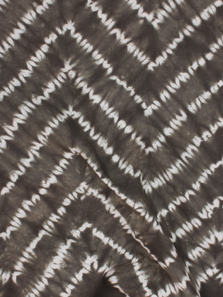 Black Ivory Hand Shibori Dyed Cotton Fabric Per Meter - F0916266