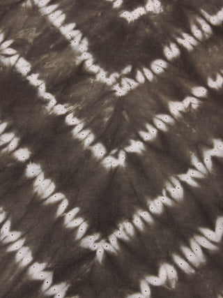 Black Ivory Hand Shibori Dyed Cotton Fabric Per Meter - F0916266