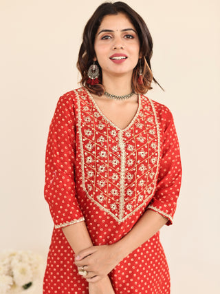 Utsav Sehra Ajrakh Chanderi Silk Kurta