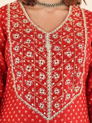 Utsav Sehra Set Of Chanderi Silk Kurta Pants Dupatta