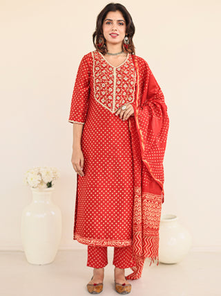 Utsav Sehra Set Of Chanderi Silk Kurta Pants Dupatta