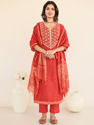 Utsav Sehra Set Of Chanderi Silk Kurta Pants Dupatta