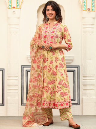 Jashn Anam Set Of Anarkali Kurta Pants Dupatta