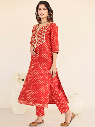 Utsav Sehra Set Of Chanderi Silk Kurta Pants Dupatta