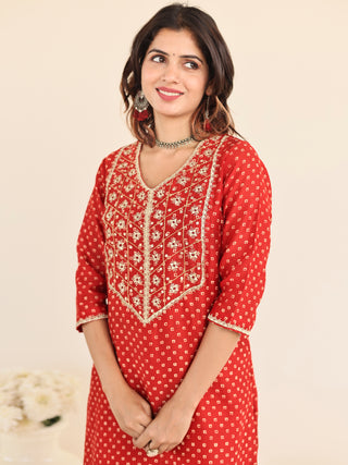 Utsav Sehra Ajrakh Chanderi Silk Kurta