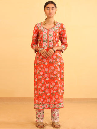 Utsav Shirat - Kurta Pants & Kota Doria Dupatta - KS63A2587D
