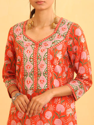 Utsav Shirat - Kurta Pants & Kota Doria Dupatta - KS63A2587D