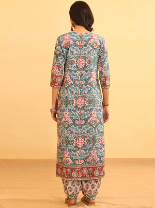 Utsav Sanaz - Set of Kurta Salwar Pants & Dupatta - KS47R2558D