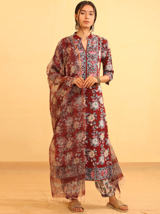 Utsav Raga - Set of Kurta Salwar Pants & Kota Dupatta - KS14E2592D