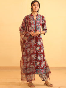 Utsav Raga - Set of Kurta Salwar Pants & Kota Dupatta - KS14E2592D