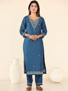 Utsav Sneha Set Of Chanderi Silk Kurta Pants Dupatta
