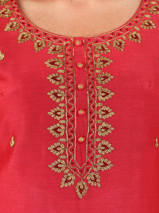 Utsav Resham Set Of Silk Kurta Pants Dupatta