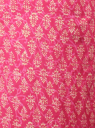 Pink Beige Hand Block Printed Sleeveless Kurti - K0313303