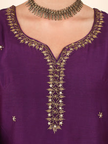 Utsav Aanya Set Of Chanderi Silk Kurta Pants Dupatta