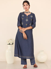 Utsav Kavya Set Of Chanderi Silk Kurta Pants Dupatta