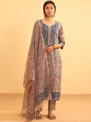 Rutba Fiza - Set of Kurta Pants & Dupatta - KS05A2597D