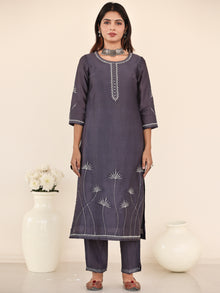 Utsav Misha Set Of Chanderi Silk Kurta Pants Dupatta