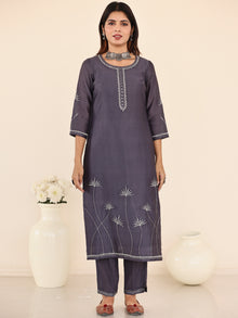 Utsav Misha Set Of Chanderi Silk Kurta Pants Dupatta