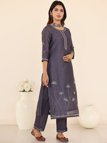 Utsav Misha Set Of Chanderi Silk Kurta Pants Dupatta
