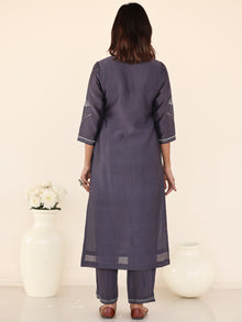 Utsav Misha Set Of Chanderi Silk Kurta Pants Dupatta