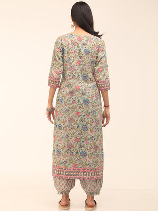 Nayab Aadab - Set of Kurta Pants & Kota Doria Dupatta - KS76E2556D