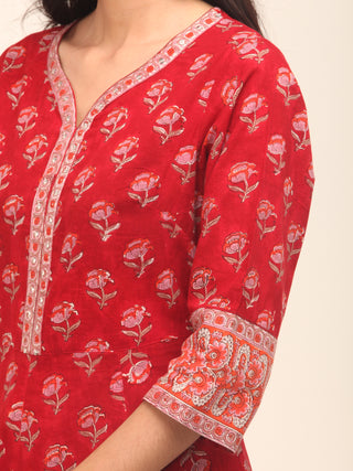 Rutba Sameera - Set of Anarkali Kurta Pants & Dupatta - KS10A2579D