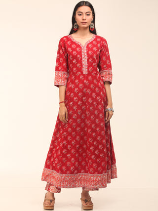 Rutba Sameera - Set of Anarkali Kurta Pants & Dupatta - KS10A2579D