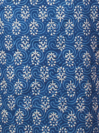 Indigo Beige Hand Block Printed Sleeveless Kurti - K0330105
