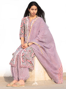 Nayab Paisley - Set of Kurta Salwar Pants & Dupatta - KS78H2536D
