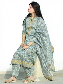 Nayab Ghazala - Set of Kurta Pants & Dupatta - KS76B2554D