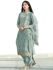 Nayab Ghazala - Set of Kurta Pants & Dupatta - KS76B2554D