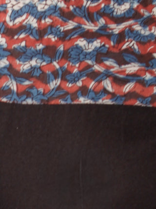 Indigo Black Rust Hand Block Printed Midi Dress - D260F1366