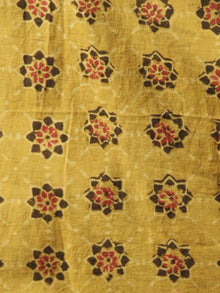 Mustard Orange Black Ajrakh Hand Block Printed Kurta in Natural Colors - K82F1629