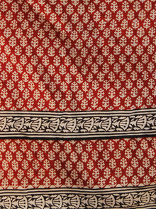Naaz Red Ivory Black Long Hand Block Cotton Dress With Lining  - DS44F001