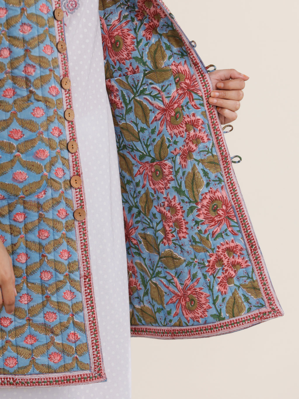 Shishir Naina Quilted Reversible Jacket – InduBindu