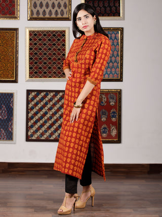 Red Yellow Bagh Printed Kurta in Natural Colors - K105F1700