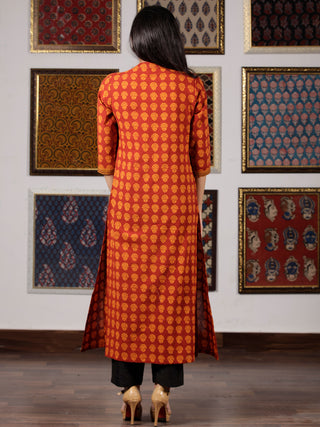Red Yellow Bagh Printed Kurta in Natural Colors - K105F1700