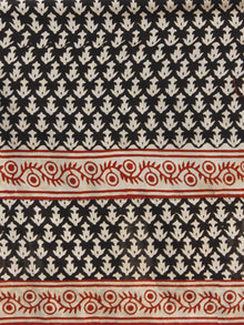 Black Beige Red Hand Block Printed Kurta With Stand Collar - K28F001