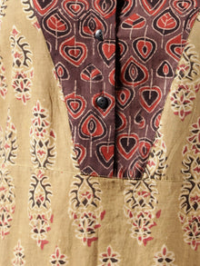 Brown Maroon Black Ajrakh Hand Block Printed Kurta in Natural Colors - K111F1609