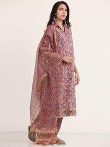 Jashn Zinal Set Of Kurta Pants Kota Dupatta